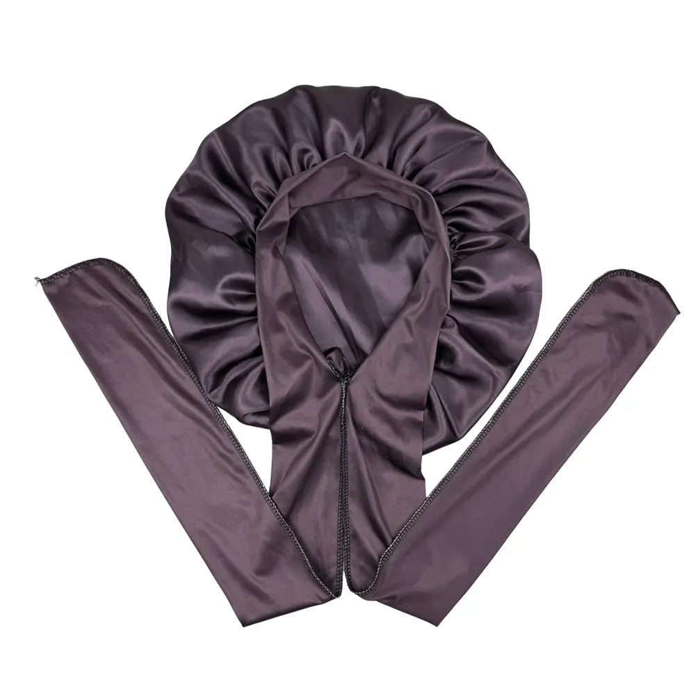 Premium Non-Slip Satin Hair Bonnet Double Layer Satin Soft Band with Silky Smooth Surface & Adjustable Sateen Tie Band for Secure Fit Unisex Wigcap Haircare - Elastic, Satin Bonnet Sleep Hair Cap