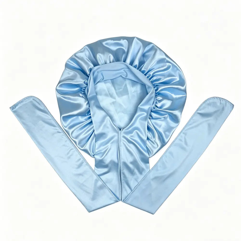 Premium Non-Slip Satin Hair Bonnet Double Layer Satin Soft Band with Silky Smooth Surface & Adjustable Sateen Tie Band for Secure Fit Unisex Wigcap Haircare - Elastic, Satin Bonnet Sleep Hair Cap