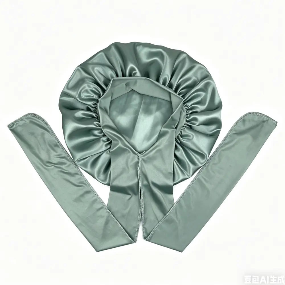 Premium Non-Slip Satin Hair Bonnet Double Layer Satin Soft Band with Silky Smooth Surface & Adjustable Sateen Tie Band for Secure Fit Unisex Wigcap Haircare - Elastic, Satin Bonnet Sleep Hair Cap