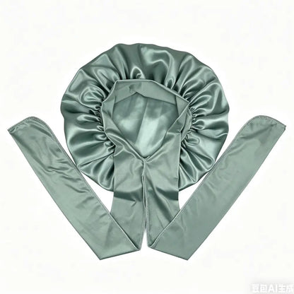 Premium Non-Slip Satin Hair Bonnet Double Layer Satin Soft Band with Silky Smooth Surface & Adjustable Sateen Tie Band for Secure Fit Unisex Wigcap Haircare - Elastic, Satin Bonnet Sleep Hair Cap