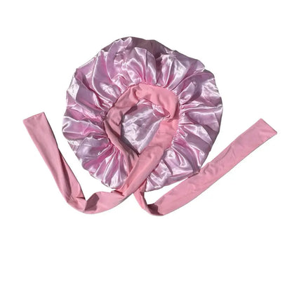 Premium Non-Slip Satin Hair Bonnet Double Layer Satin Soft Band with Silky Smooth Surface & Adjustable Sateen Tie Band for Secure Fit Unisex Wigcap Haircare - Elastic, Satin Bonnet Sleep Hair Cap